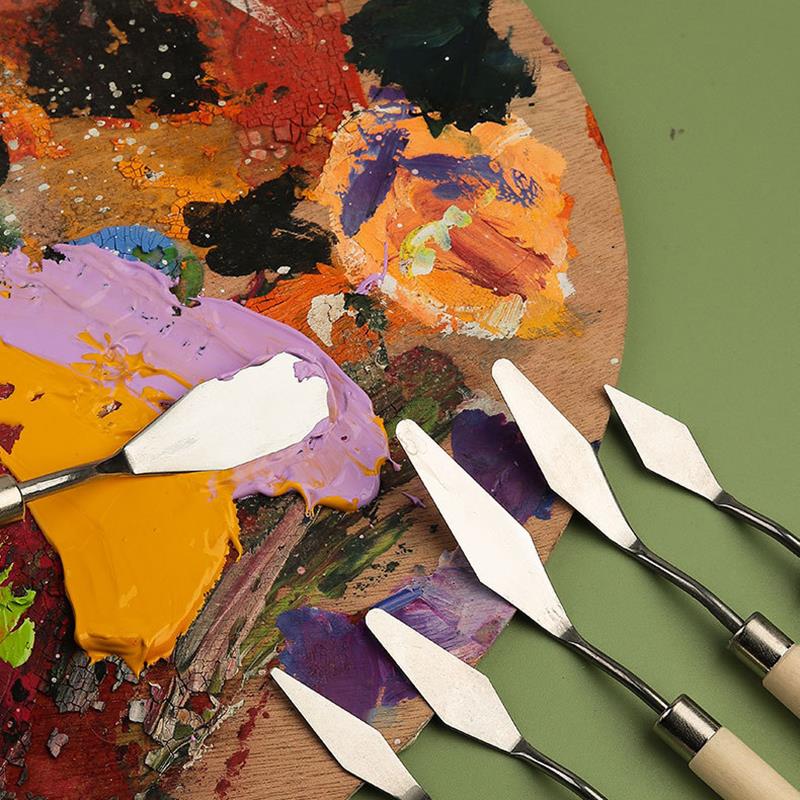 7Pcs Stainless Steel Ceramics Spatula Polymer Clay Scraper Pottery Modeling Tools Art Oil Painting Knives Cake Spatula Kit