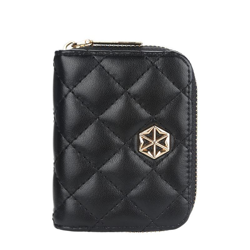 E New Women's Wallet Short Vertical Organ Zipper Change Bag Fashion Plaid Card Bag Women