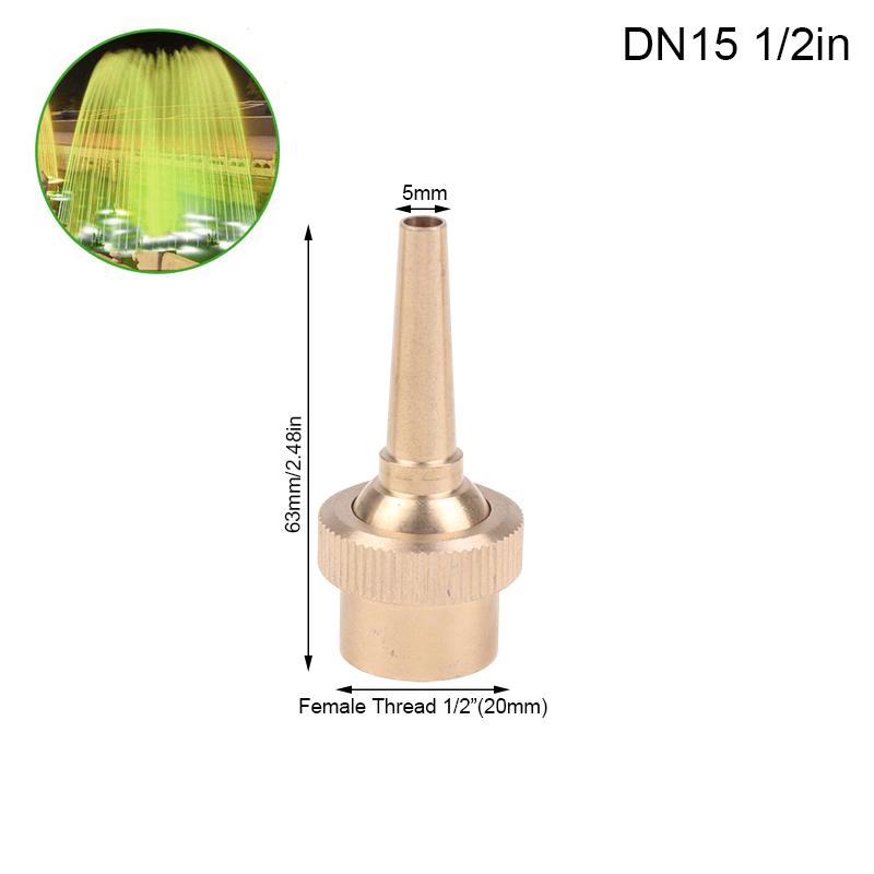 1/2" 3/4" 1" Innengewinde Kupfer Gerader Jet Brunnen Düse Verstellbare Wasserfontäne Garten Park Radial Wasser Säule