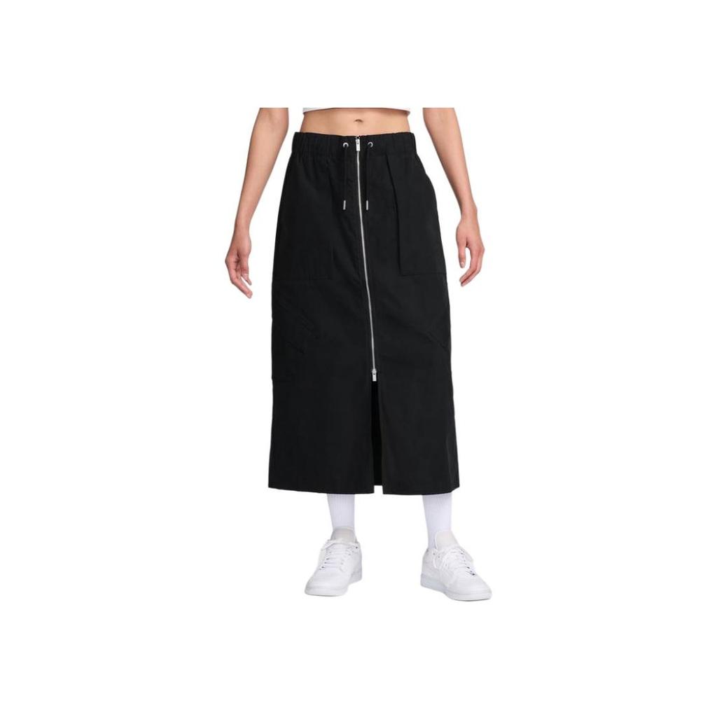 Jordan Low Waist Solid Color Mid-Length Casual Skirt Women Skirts Black HF9463-010