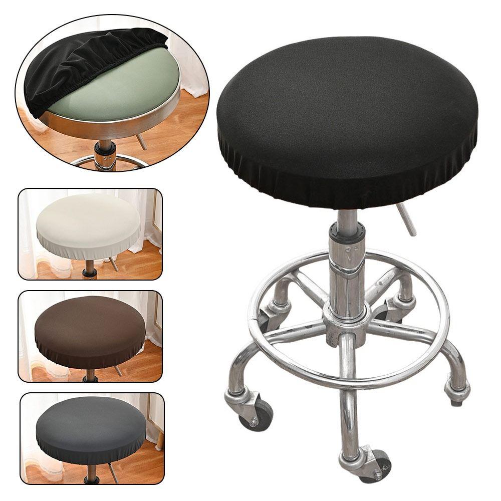 New Washable Chair Seat Cover Slipcover Removable Round Stool Covers with Elastic Bands Chair Cover for Bar Swivel Chair