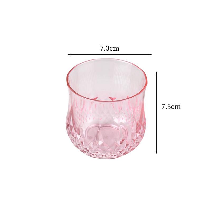 Disposable Diamond Pattern Beverage Glass - Whiskey, Wine, Juice, Cocktail