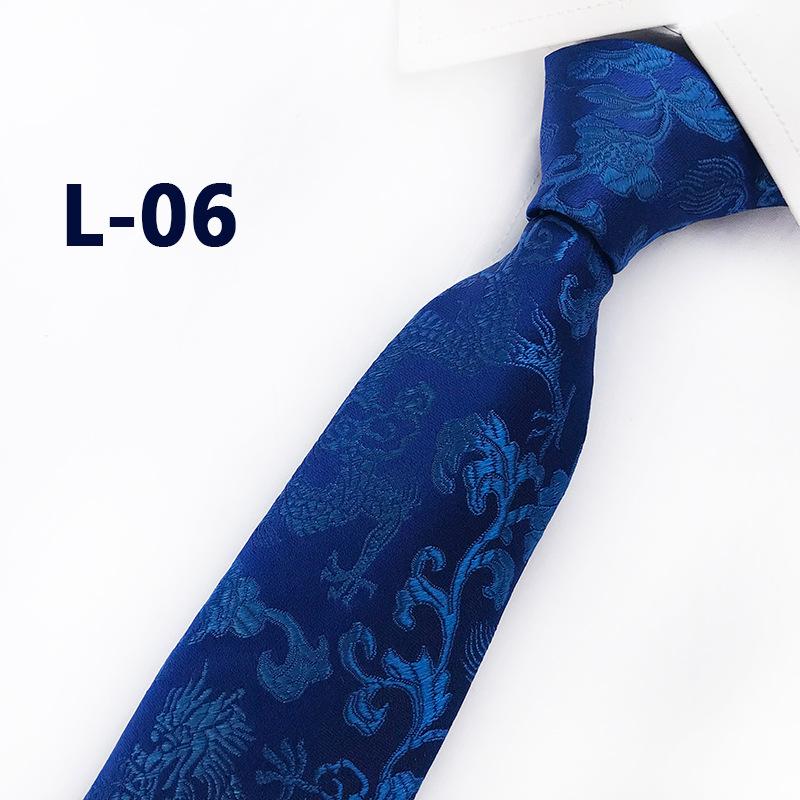 Brocade Fabric Festive Chinese Dragon Pattern Wedding Tie, Groom Best Man Tie