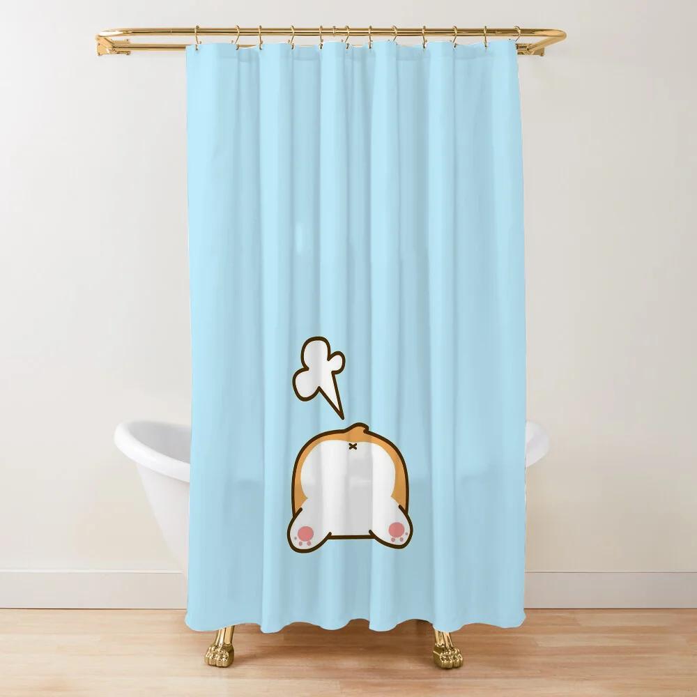 Corgi Butt Shower Curtains for Bathroom Showers Bath Folding Partition Curtain Accessories Bedrooms Waterproof Fabric Things the
