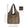 Fashionable Leopard Print Reusable Handbag - Lightweight Durable Polyester Fiber with Small Pocket for Shopping, Picnics and Traveling