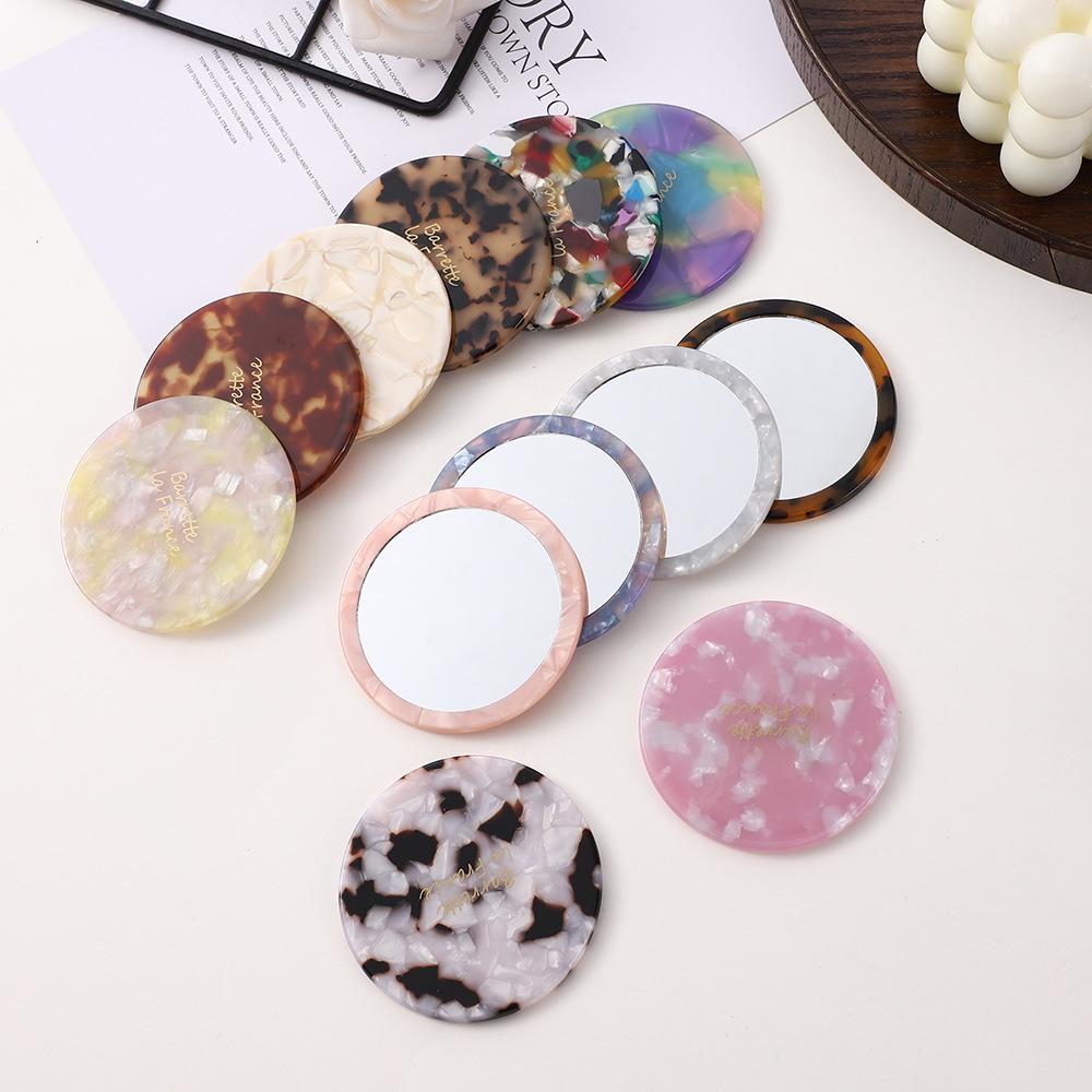 Custom Logo Multi-color Portable Round Makeup Mirror with Vinegar Design
