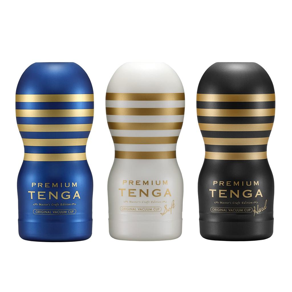 TENGA New Premium Tenga 3 types set Standard Soft Hard Black Blue, White,