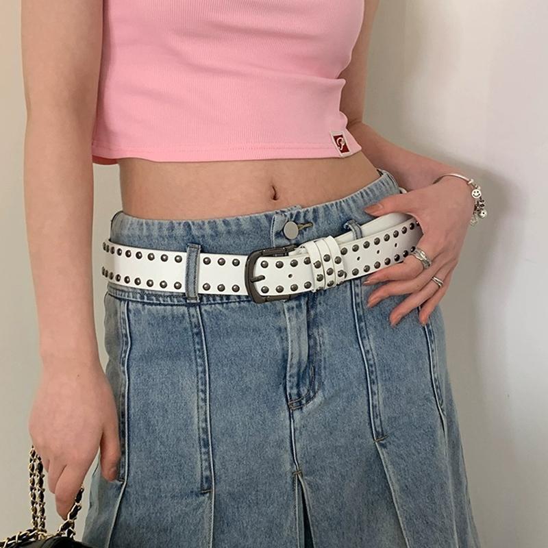 Modischer Nietgürtel Schwerer Metallgürtel Herren Damen Punk Rock Stil Designergürtel Jeansgürtel Y2K Gürtel Mode Dekoration Damengürtel