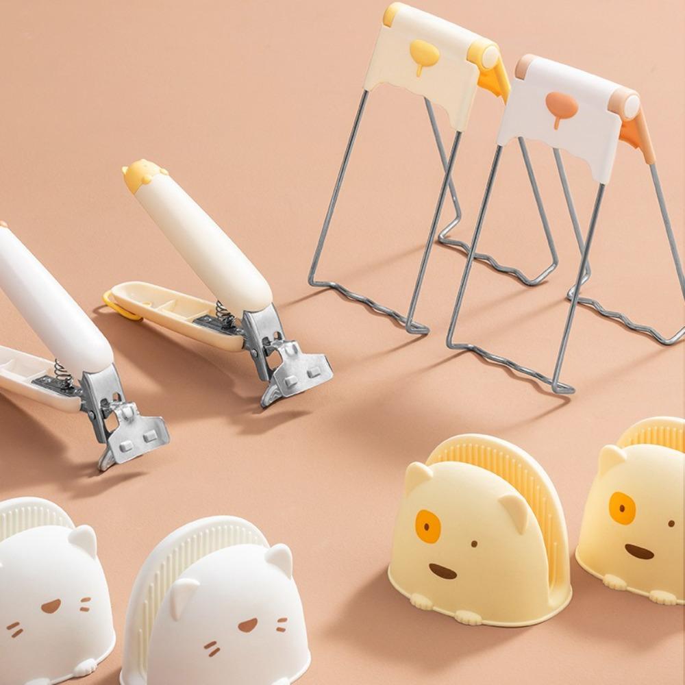 Stainless Steel Anti Scald Clip Silicone Grip Plate Holder Heat-Insulating Clip  Hot Bowl