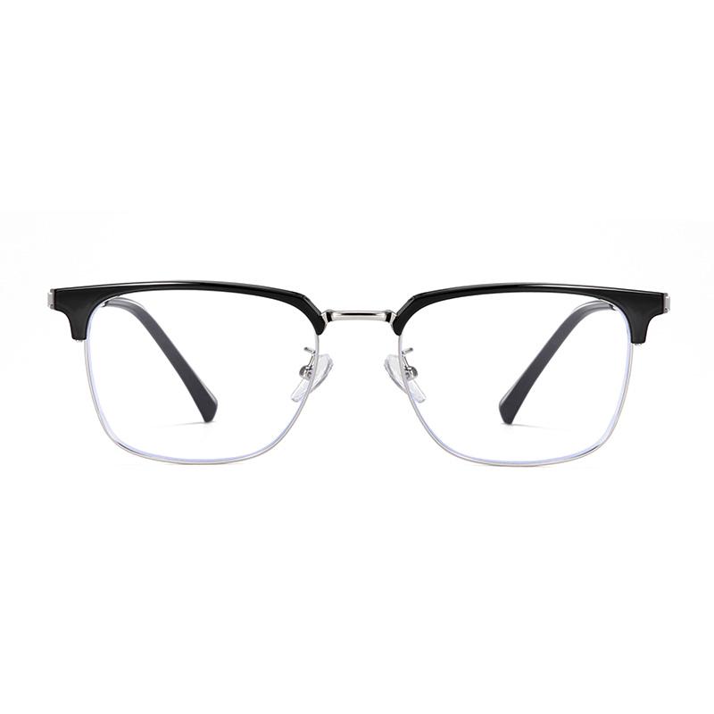 Prescription 0 -0.5 -0.75 To -6.0 Half Frame Square Nearsighted Glasses For Men Retro Anti Blue Rays Myopes Lunettes Male