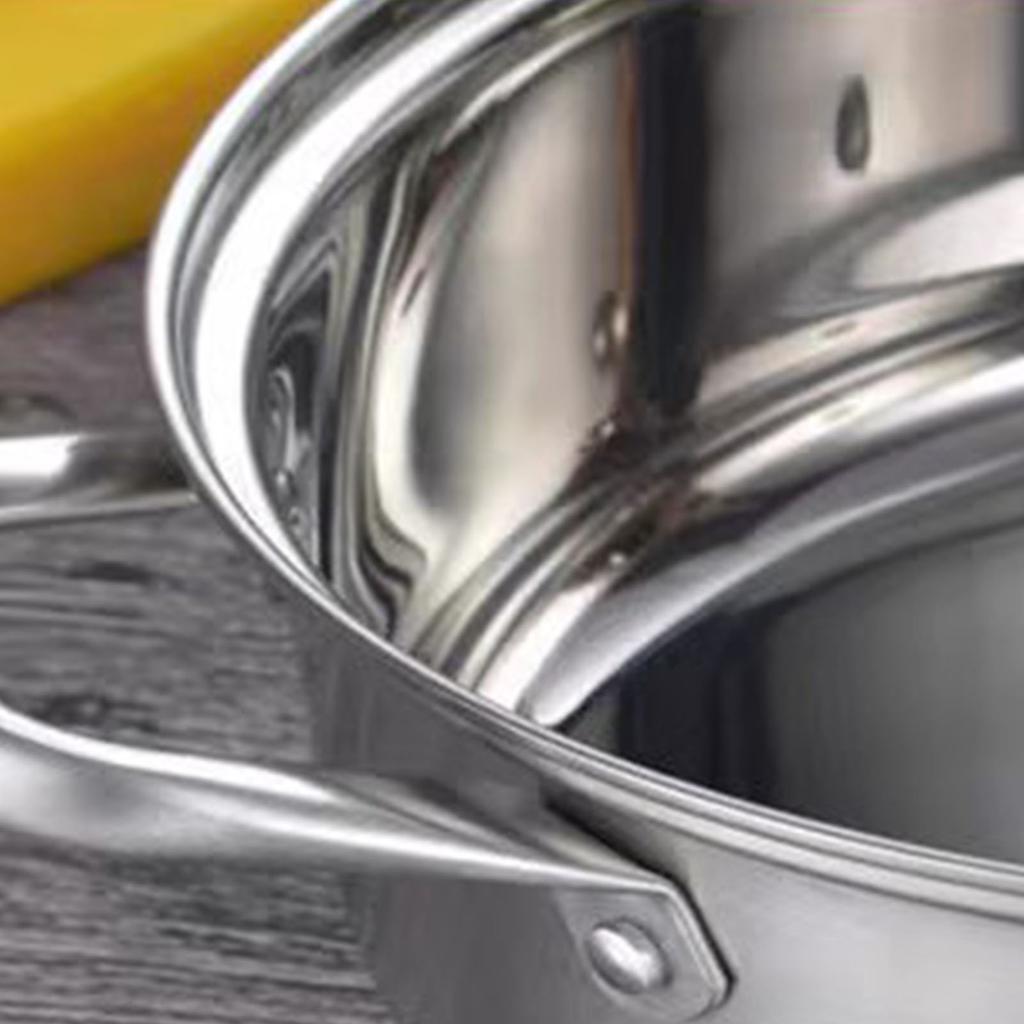Stainless Steel Hot Pot Thicken Bottom Universal Stainless Steel Casserole with Lid 10.2in
