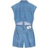 Calvin Klein Retro Style Waistless Sleeveless Denim Jumpsuit Women Jumpsuits Light-Blue J223960