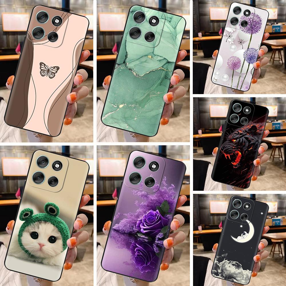 For Motorola Moto G56 5G Case Cute Print Cover Soft Black Silicone Bumper Phone Cases For Moto G86 MotoG86 G 56 Back Cover Funda
