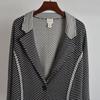 Fall and Winter Unique Three-Quarter Sleeve Knitting Cardigan Outwear Fancy Professional Tailored Suit Young Casual Small Suit Jacket Women