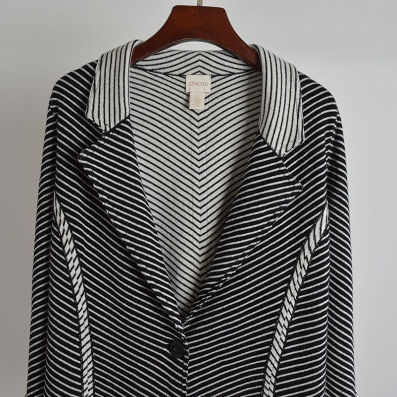 Fall and Winter Unique Three-Quarter Sleeve Knitting Cardigan Outwear Fancy Professional Tailored Suit Young Casual Small Suit Jacket Women