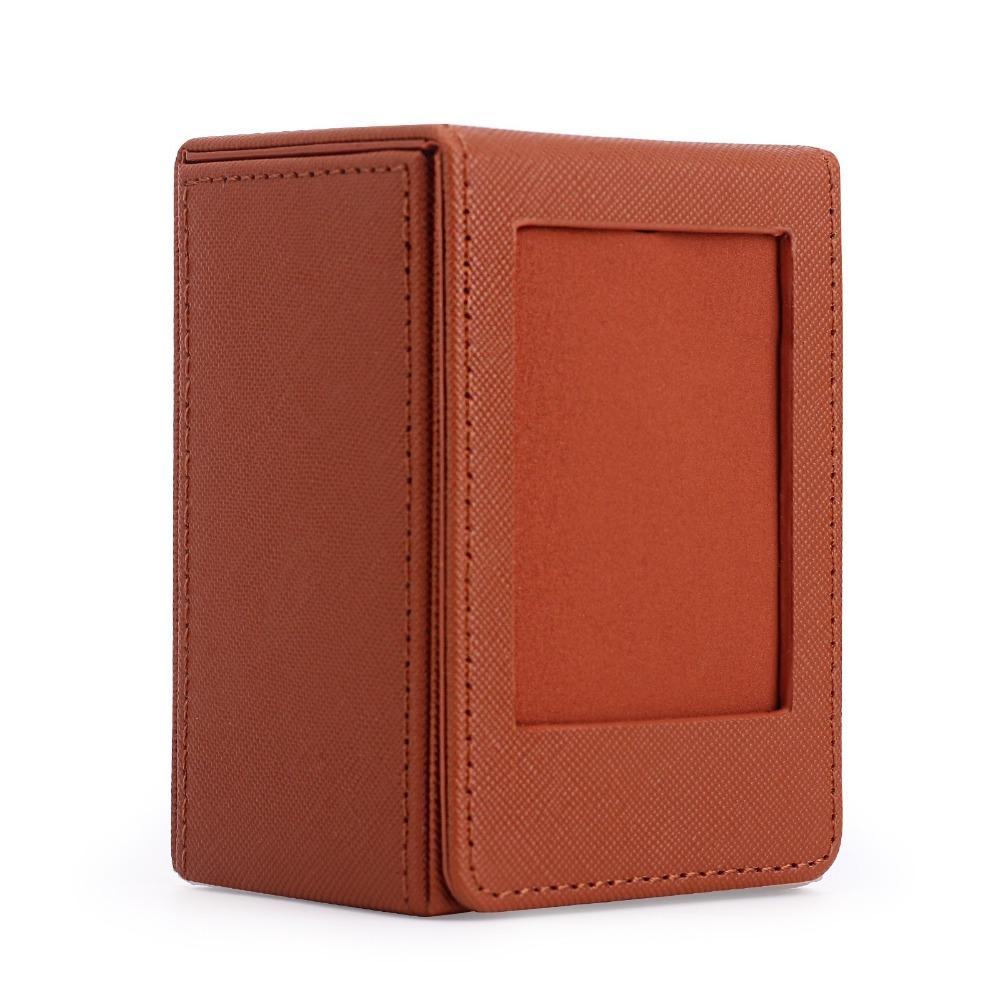 Large Capacity 3-Inch Photo Storage Box Magnetic Game Cards Storage Box Photo Album  Family Photos 3 inch коричневый