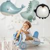 Cartoon Dinosaur, Penguin & Whale Foil Balloons for Baby Birthday Party Decorations