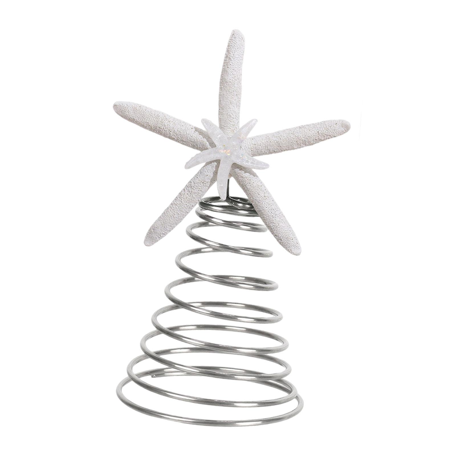 

Starfish Tree Topper Mini Resin Ornament Christmas Holiday Decoration Coastal Tree Top for Home Festive Decor белый