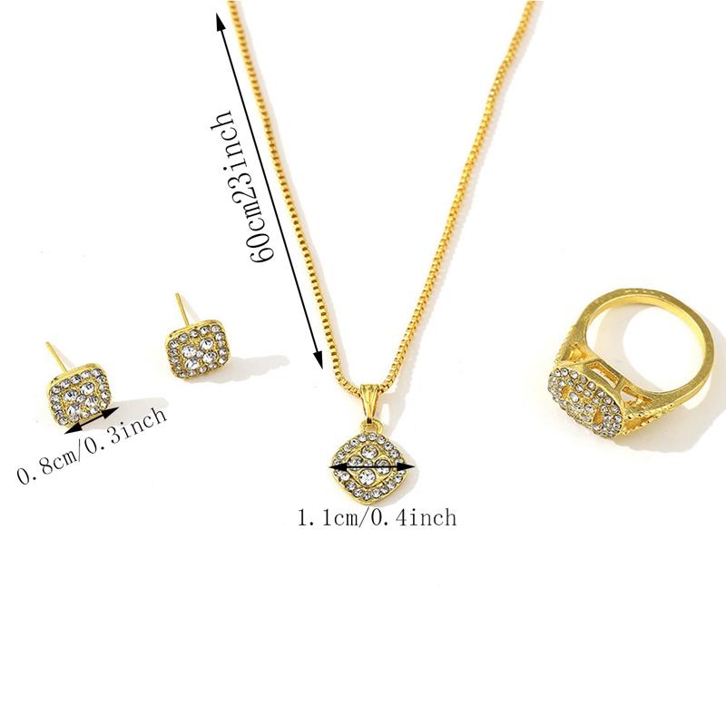 Strass Halsband/Örhängen/Ringar Smyckesset för Kvinnor Bröllopsgåva