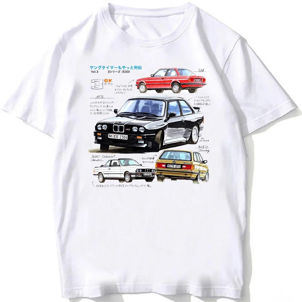 Retro Germany EUDM - E34 M5 Tshirts Summer Men Short Sleeve Old Legend E30 M3 Classic Car T-Shirt Boy Casual Tops Man White Tees