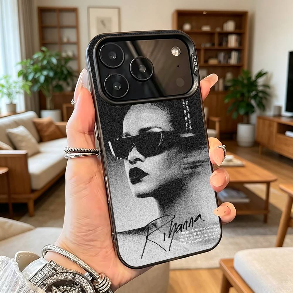 Popular Singer R-Rihanna Anti Phone Case For iPhone 17,16,15,14,13,12,11 Plus,Pro Max,XS,Colorful Silver Black Cover