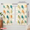 2pcs,2D Plane Printing Curtains&Window Treatment Colorful Birds On Branches Polyester (without Rod) Outdoor Decorations Ldeal