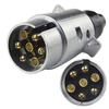 European Standard 12V 7-Pin Aluminum Trailer Plug & Tail Light Adapter