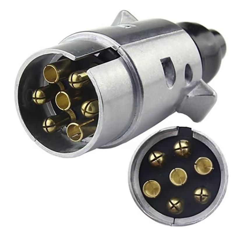 European Standard 12V 7-Pin Aluminum Trailer Plug & Tail Light Adapter