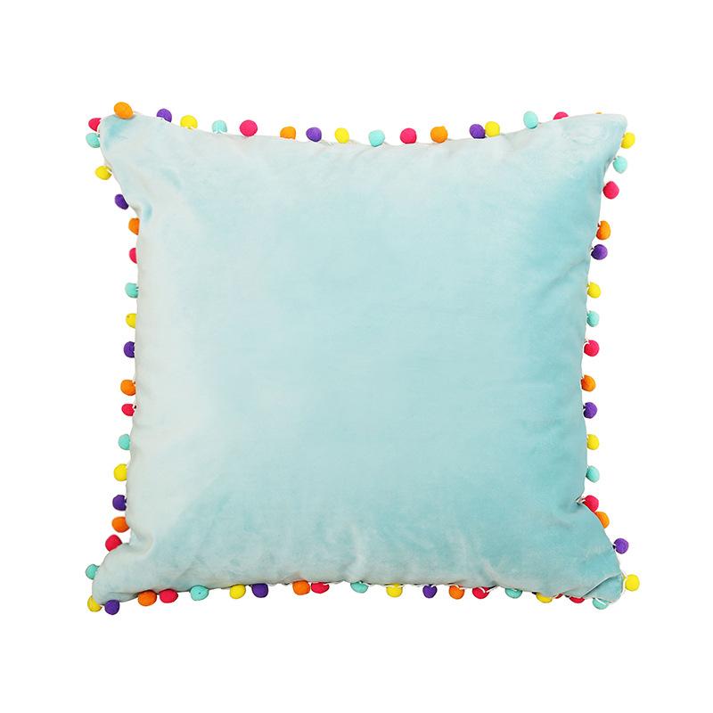 Soft Velvet Cushion Cover Decor Ball Tassel Throw Pillow Case Solid Color Luxury Home Decor Living Room Sofa Seat Pillowcase