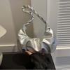 Unterarm Knödel Schultertasche Einfarbig Mode Handtasche Einzigartige PU Plissee Schultertasche Mädchen