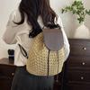 Summer Women Drawstring Straw Backpack Daypack Weaving Shoulder Bag Small Knapsack Mochila
