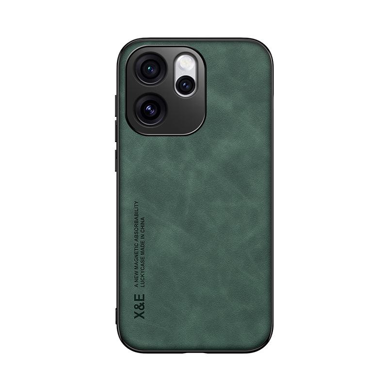 

Skin Feel Leather Phone Case for OPPO Reno 12 12F 13 13F 14 14F 15 A3 A3X A5 A6 A60 A6X X8 X8S X9 Pro Cover Luxury OPPO Reno15 Pro зелений