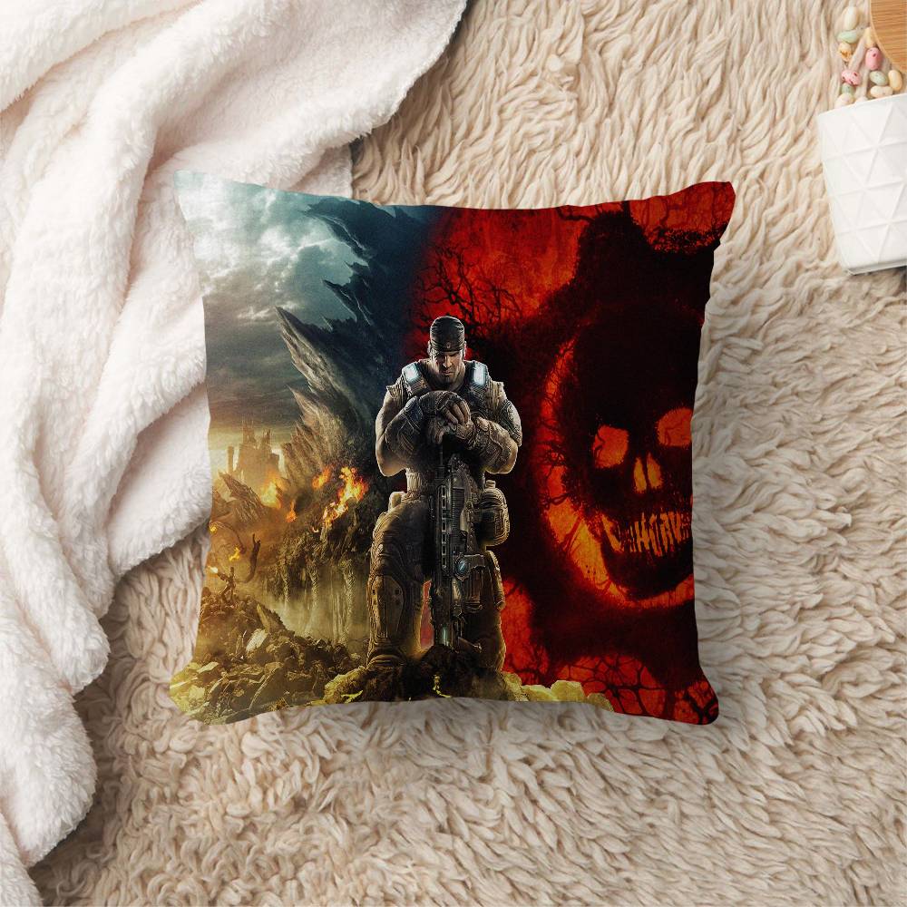 G-Gears Of War Personalized Pillow Cover Kids Bedroom Wild Party Decor Pillowcase Kid Birthday Shower Gift
