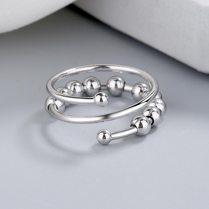 Women's Personalized Gold Double-Layer Adjustable Ring