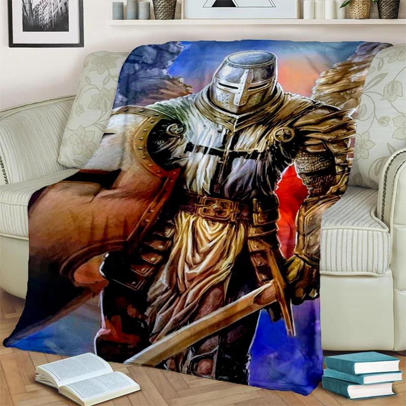 Templar Cavalier Knight Crusaders Games Blanket,Soft Throw Blanket for Home Bedroom Bed Sofa Picnic Travel Office Cover Blanket