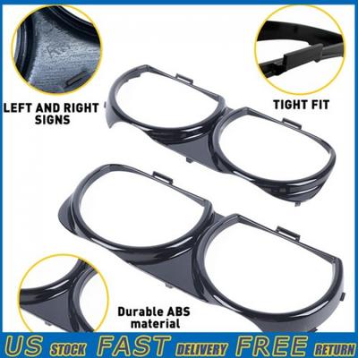 Pair Headlight Front Lamp Bezel Cover Trim Set For Challenger Dodge 2015- EV