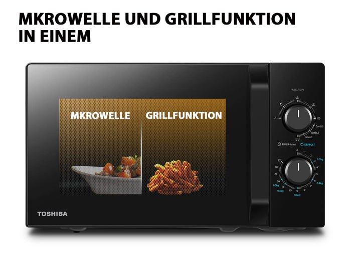 Four combiné - toshiba - mw2-mg20pf(bk)/ge - 1000w gril - 800w micro-ondes - 20l