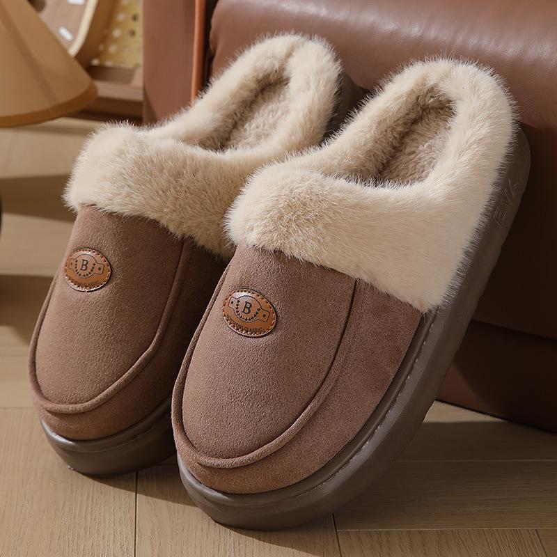 Cotton slippers large size 2025 winter cotton mop warm wool slippers thick bottom plush slippers 45 46 47 48