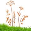 5Pcs Rusty Metal Flowers Decorative Ground Stakes Bouquets Rust Garden Art Flower Piles Garden Farm Gifts Outdoor Lawn Decor