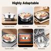 Dual Side Stainless Steel Hot Pot, 13 Inch Divided Soup Pot with Lid, Professional Mandaring Duck Pot for Induction Cooktop