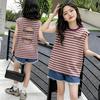 Korean Style Girls' Patchwork Stripe Sleeveless Summer T-shirt - New Arrivals for Medium & Large Kids