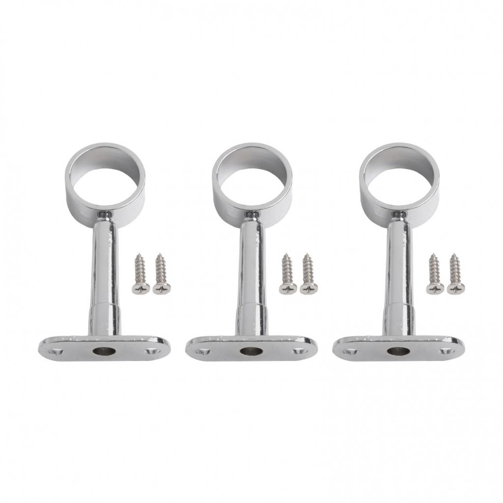 25mm Round Chrome Centre Bracket for Adjustable For Wardrobe Rail Rod Socket
