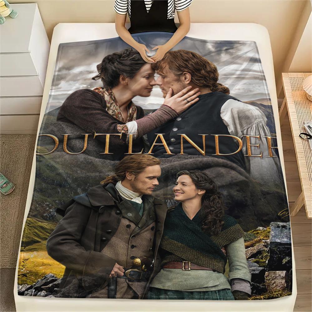 1 Stück Lebendiges Outlander-Print Flanell-Decke, Hohe Qualität, Bequem für alle Jahreszeiten, Heimdekoration, Wärme und Komfort, Perfekt für Weihnachtsgeschenke242 80cm x 120cm gray