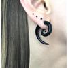Fashion Black Horn Earrings For Women Hip-hop Acrylic Ear Stud Stainless Steel Anti-Allergies Earrings Gothic Spiral Ear