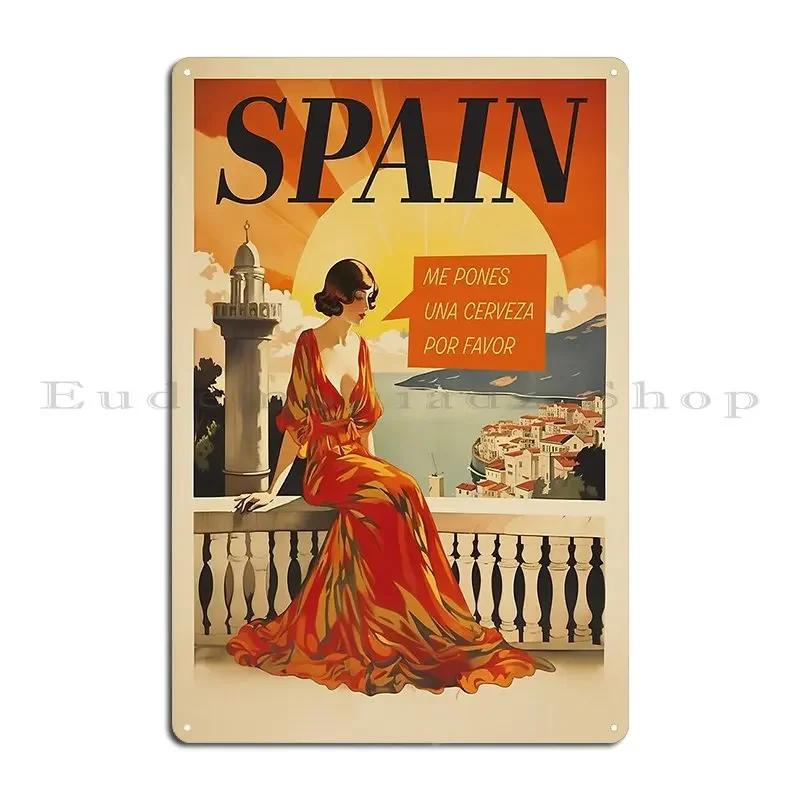 s Travel Spain Poster Art Metal Sign Mural Wall Decor Decoration Personalized Create Tin Sign Poster