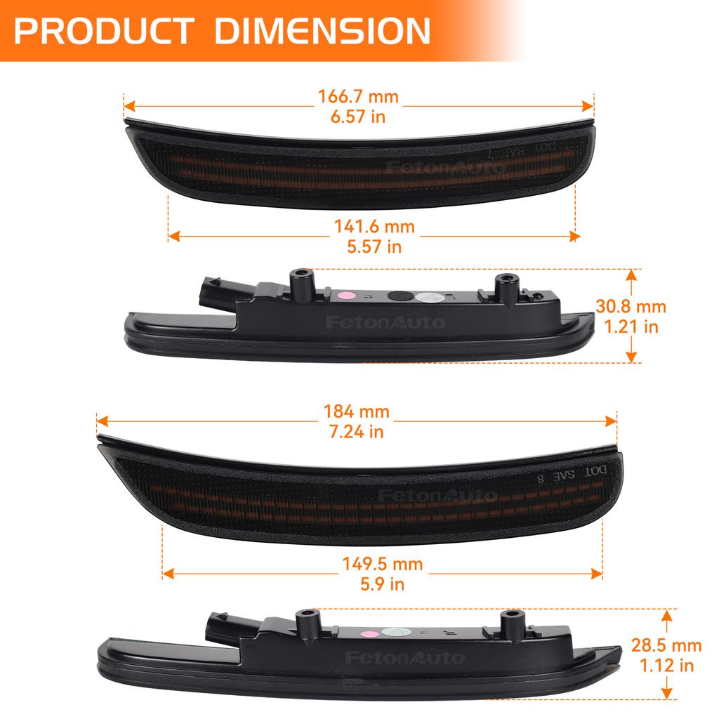 Double Row Purple Front Rear Bumper Lamp LED Scan Dynamic Side Marker Lights for Dodge Charger SRT 15-23 Turn Signal Blinker