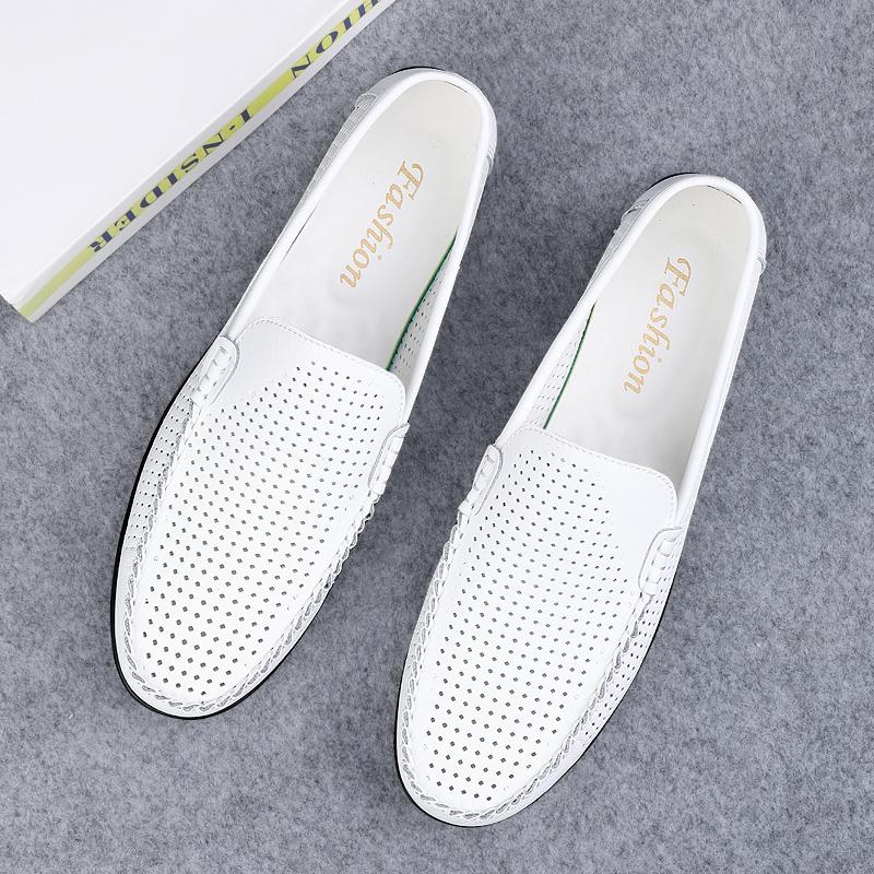 Mocassini e Slip-on da Uomo in Pelle Traforata Scarpe Casual Eleganti Mocassini da Uomo Slip-on Estivi Scarpe da Ginnastica Scarpe da Guida da Uomo