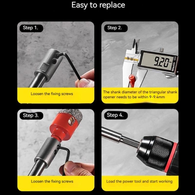 Professional Screw Locking Extension Rod Triangular Hole For Stability Drilling Power Tool Accessories