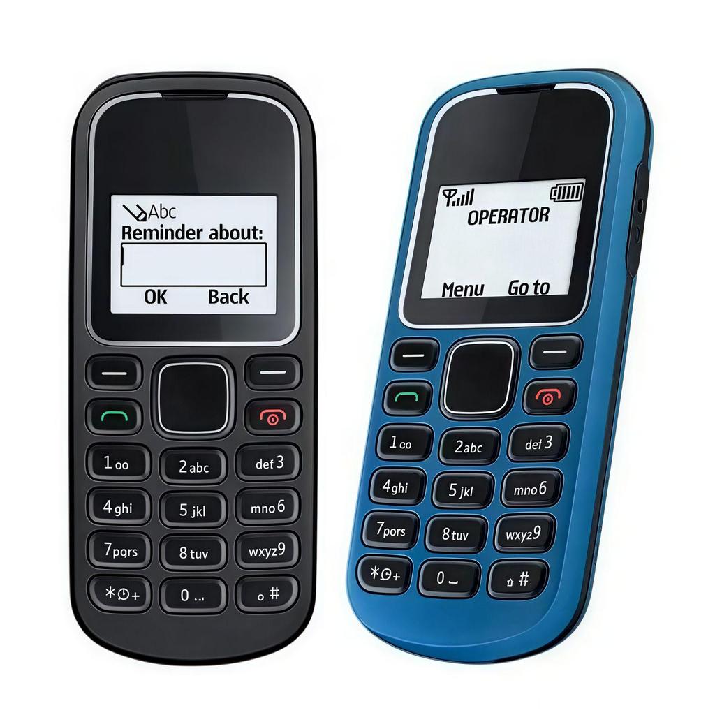 GSM2G Feature Phone for Elderly: Compact Candybar with Buttons, Ideal for Backup and Foreign Travel.