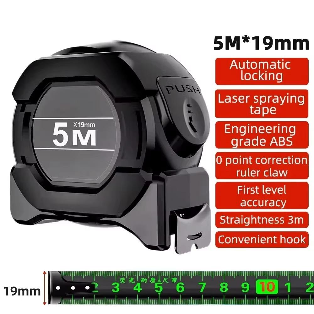 Self Locking Tape Measure Fluorescent Measuring Tape Retractable Easy Read Retraction Control For Construction Measurement For